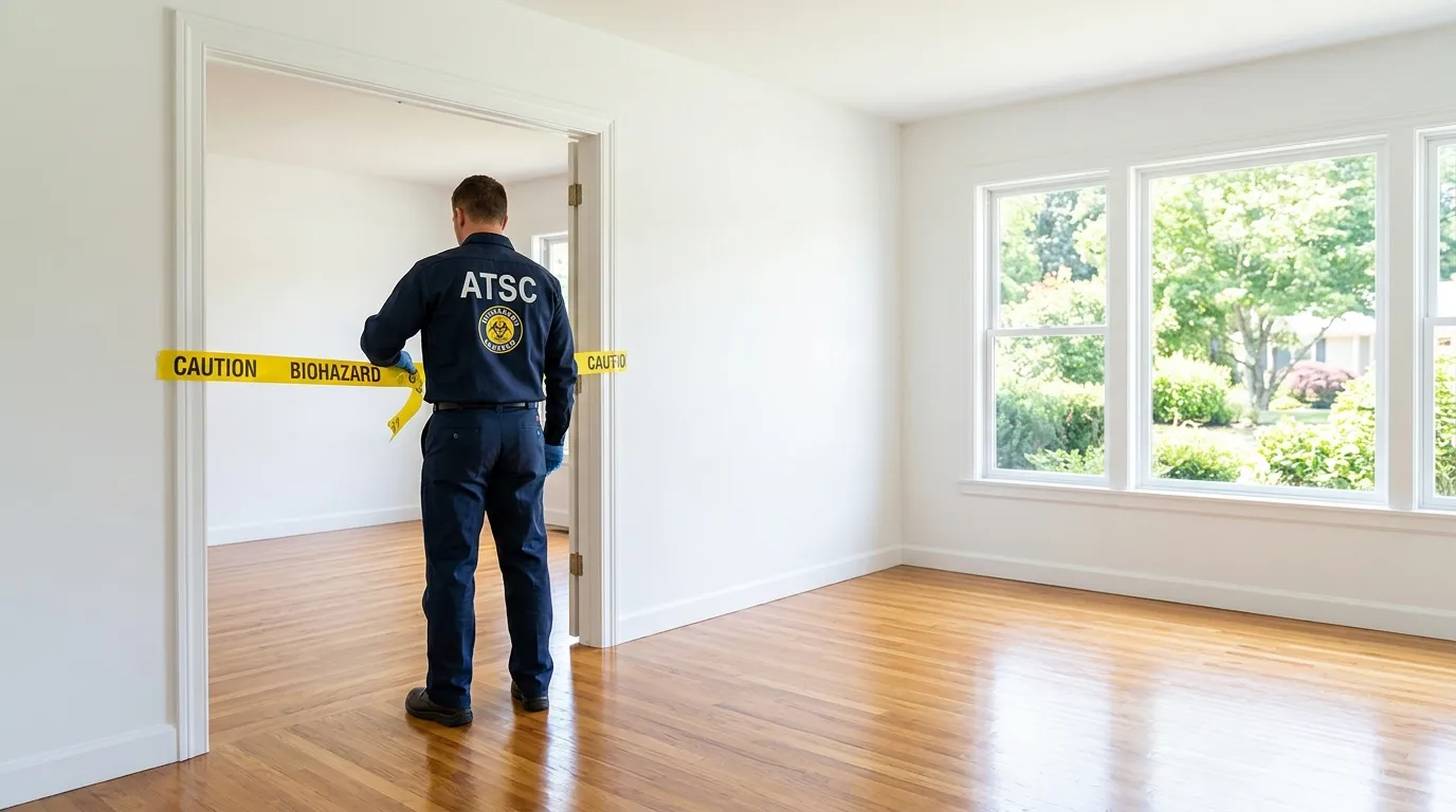 Certified biohazard cleanup crew performing Trauma Scene Cleanup in La Feria